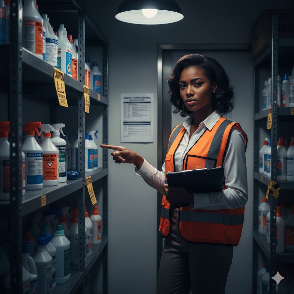 Hotel employee wearing PPE following safety protocols in kitchen